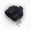 CONECTOR NEGRO 4 PINES + 4 TERMINALES