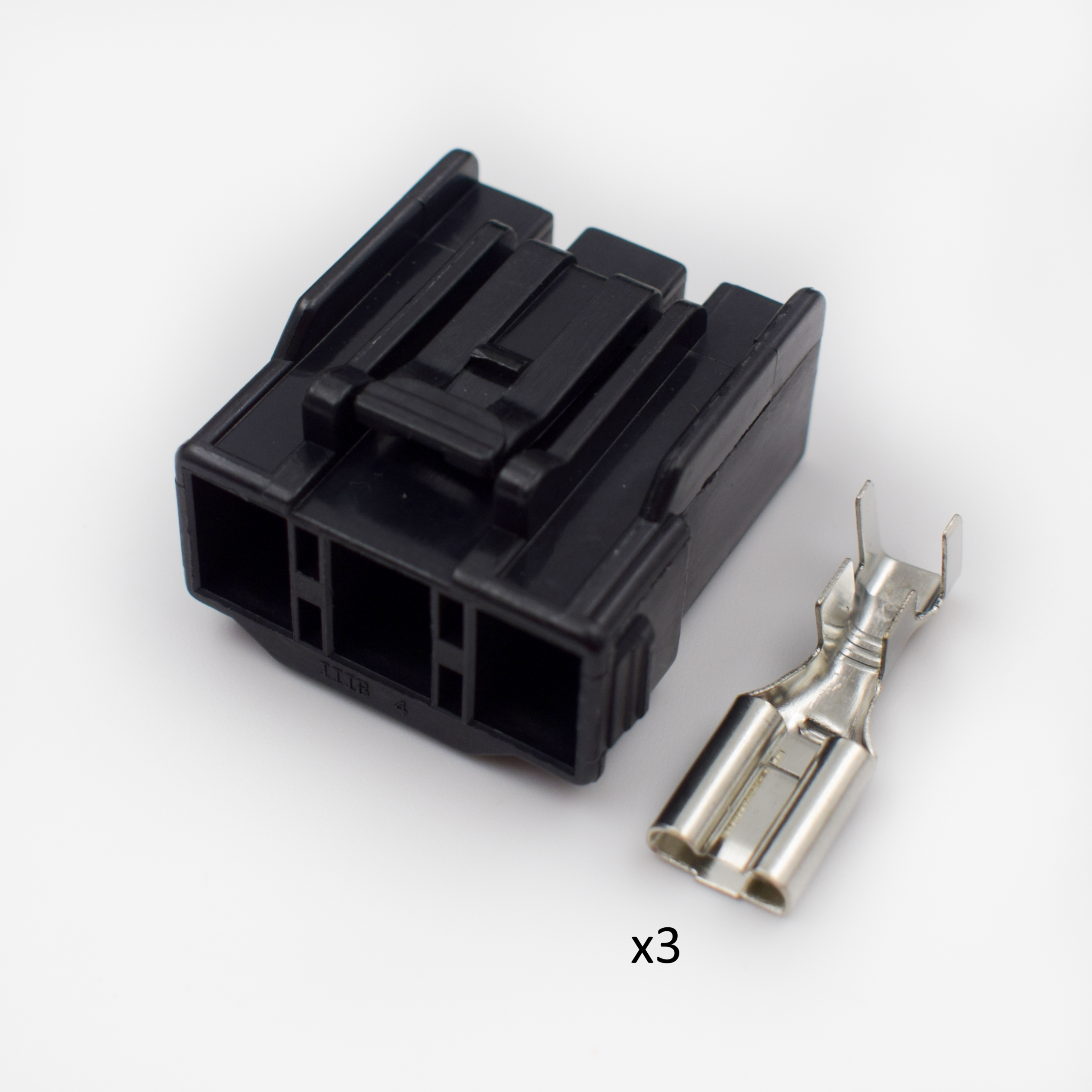 CONECTOR 3 PINES NEGRO + TERMINALES