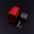 CONECTOR 6 PINES ROJO + TERMINALES