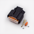 CONECTOR 5 PINES + TERMINALES + AISLANTE F NARANJA
