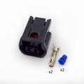 CONECTOR 2 PINES + TERMINALES + AISLANTES NEGRO