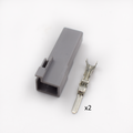 CONECTOR 2 PINES + TERMINALES GRIS