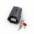 CONECTOR 2 PINES + TERMINALES + AISLANTES GRIS P BLANCO