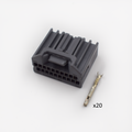 CONECTOR 20 PINES + TERMINALES GRIS CON ESTRIA NEGRA