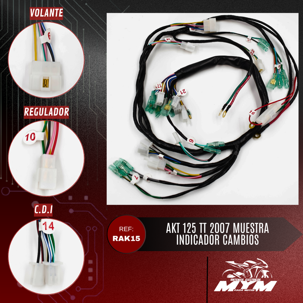 AKT 125 TT 2007 MUESTRA INDICADOR CAMBIOS