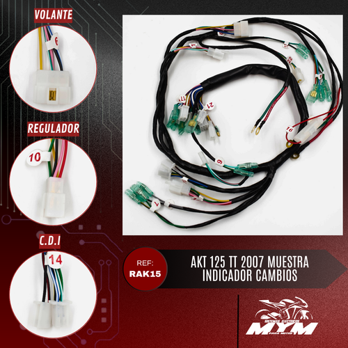 AKT 125 TT 2007 MUESTRA INDICADOR CAMBIOS