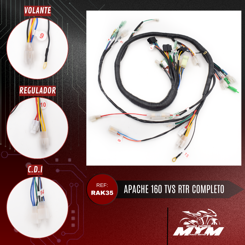 AKT APACHE 160 TVS RTR COMPLETO
