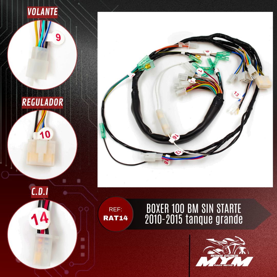 BOXER 100 BM SIN STARTE 2010-2015 TANQUE GRANDE