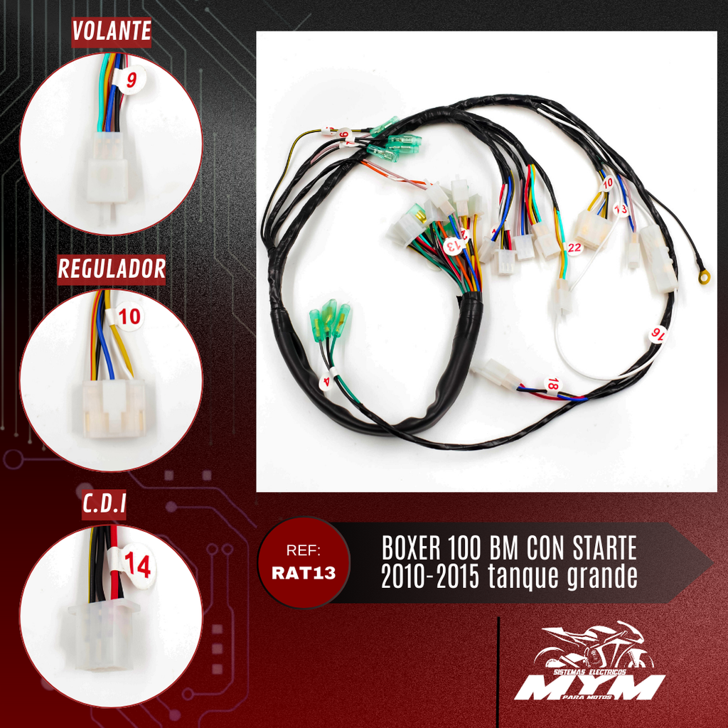 BOXER 100 BM CON STARTE 2010-2015 TANQUE GRANDE