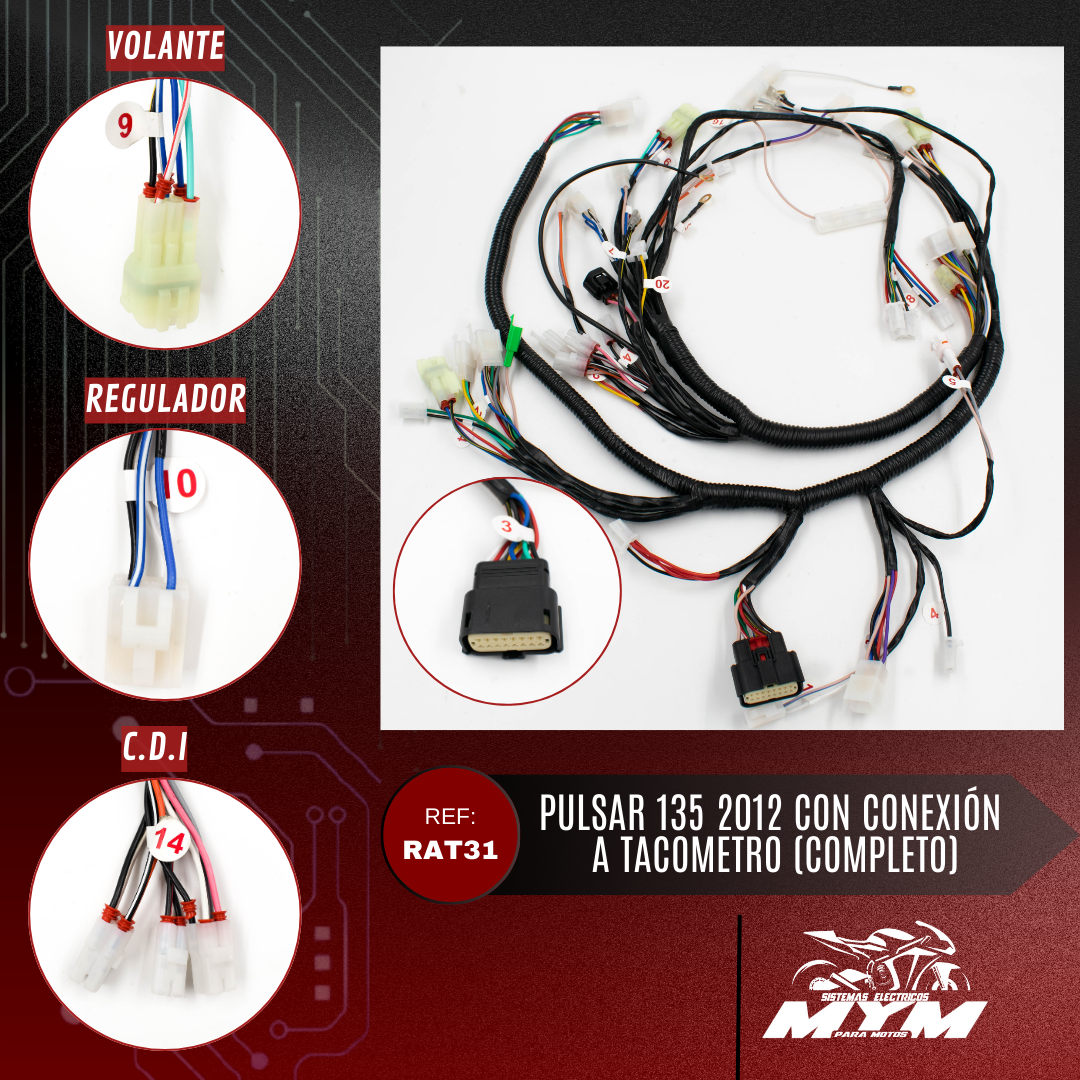 PULSAR 135 CON CONEXIÓN A TACOMETRO (COMPLETO)