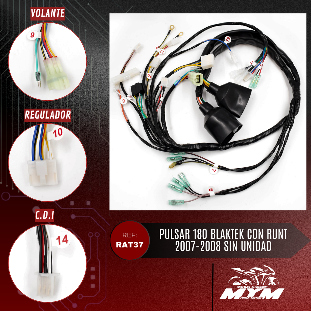 PULSAR 180 BLACKTEC CON RUNT 2007-2008 SIN UNIDAD