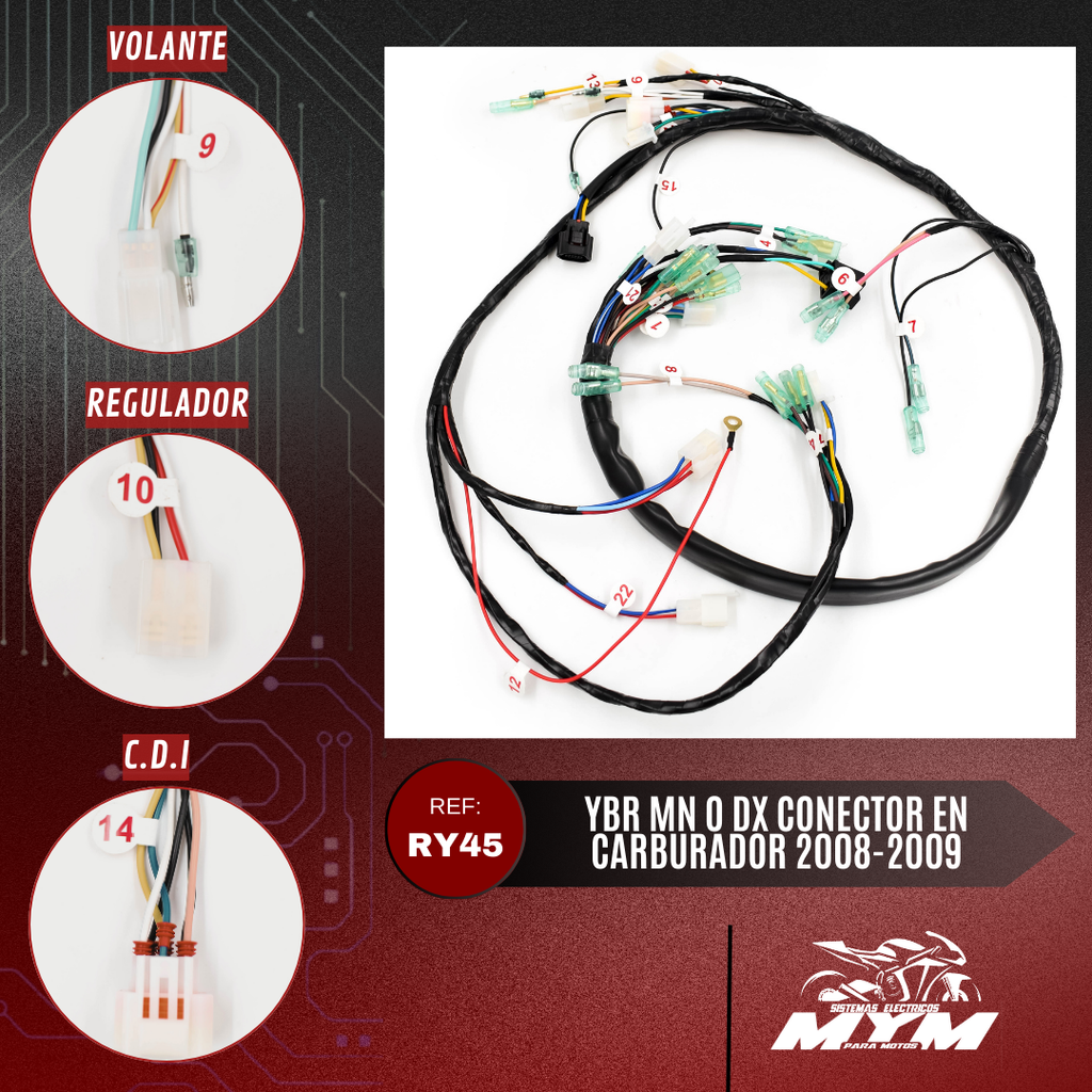 YBR MN O DX CONECTOR EN CARBURADOR 2008-2009