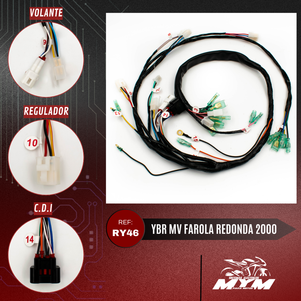 YBR MODELO VIEJO FAROLA REDONDA 2000